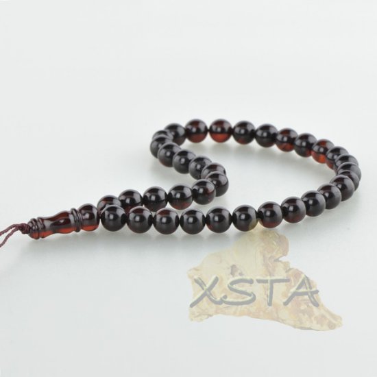 Dark cherry Islamic amber rosary
